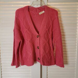 NWOT Never Worn RD Style Pink Chunky Cardigan (2X)